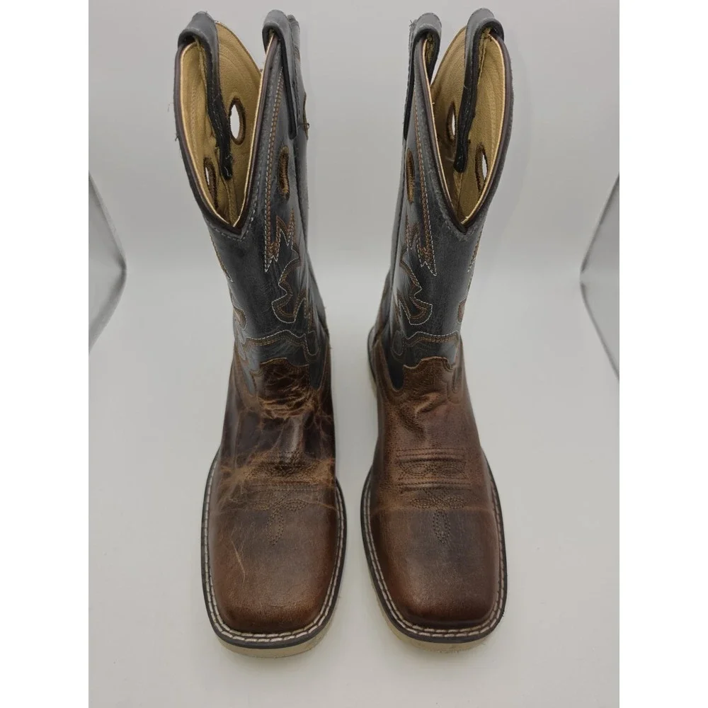 Smoky Mountain Youth Sz 6 Branson Broad Square Toe Western Boots Boys